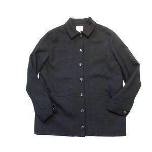 NWT Sezane Will Noir Black Wool Blend Oversized Chore Jacket M